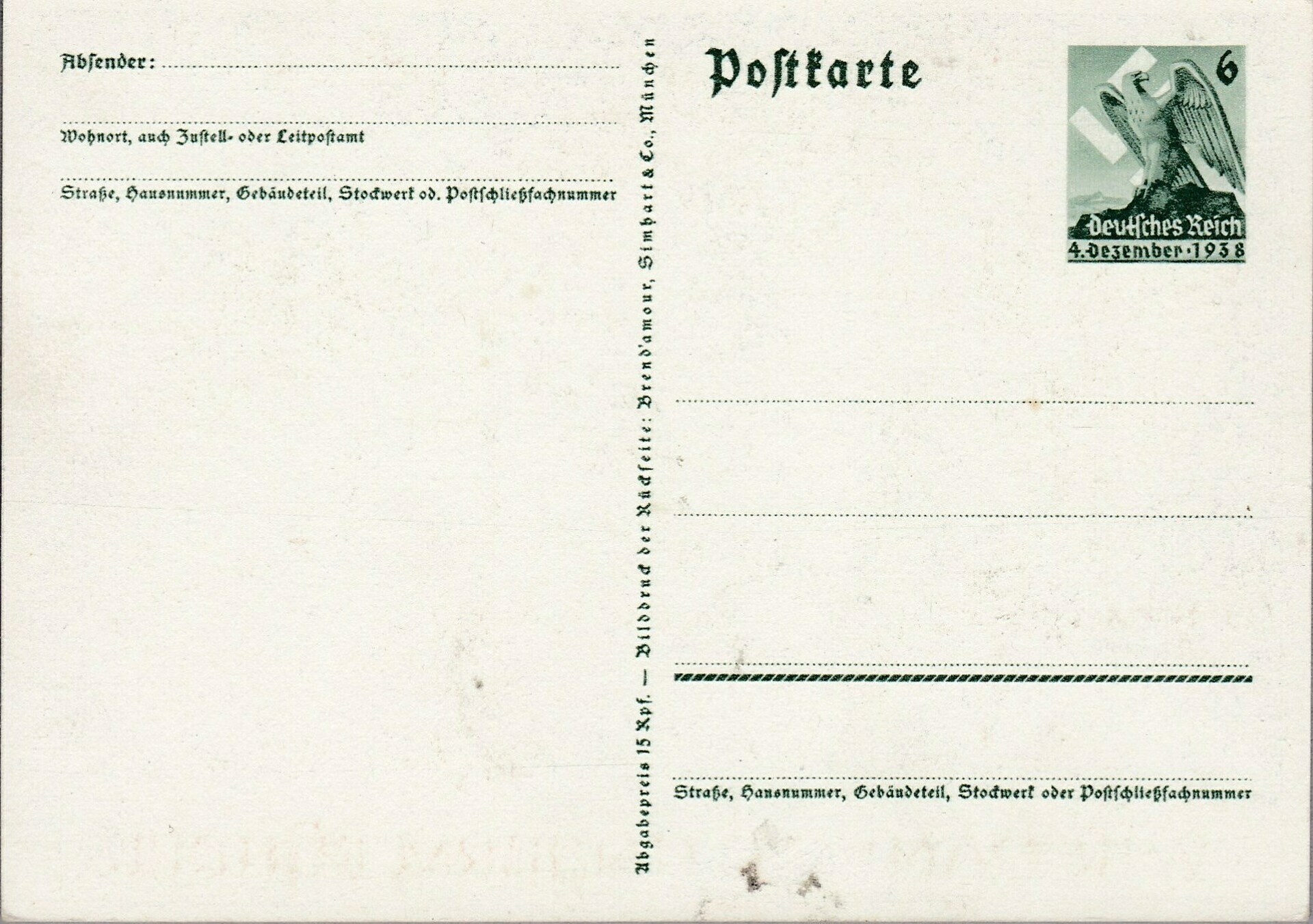 Wir Danken Unserm Führer Propaganda Postcard